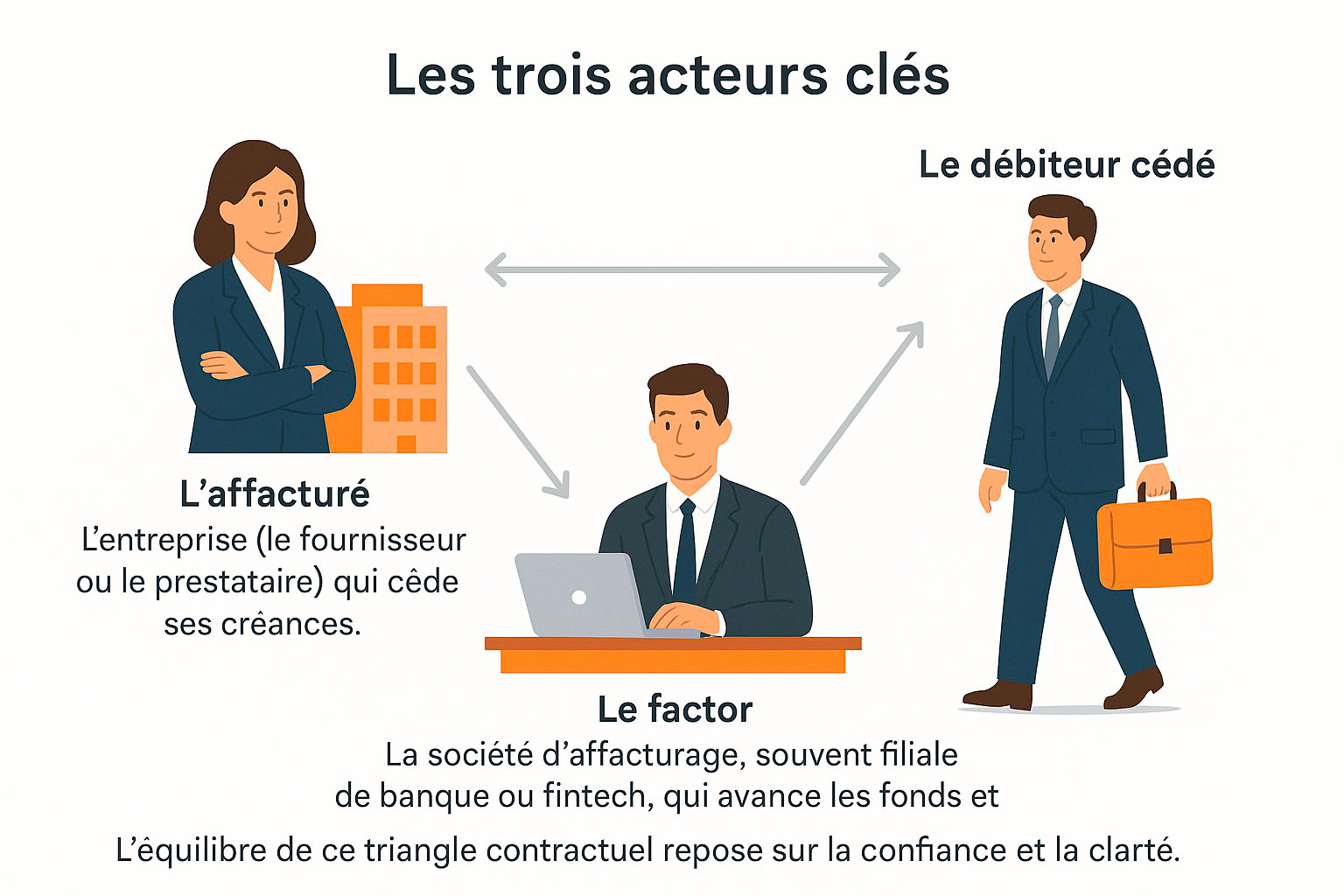 Les acteurs de l'affacturage : affacturé, factor, débiteur