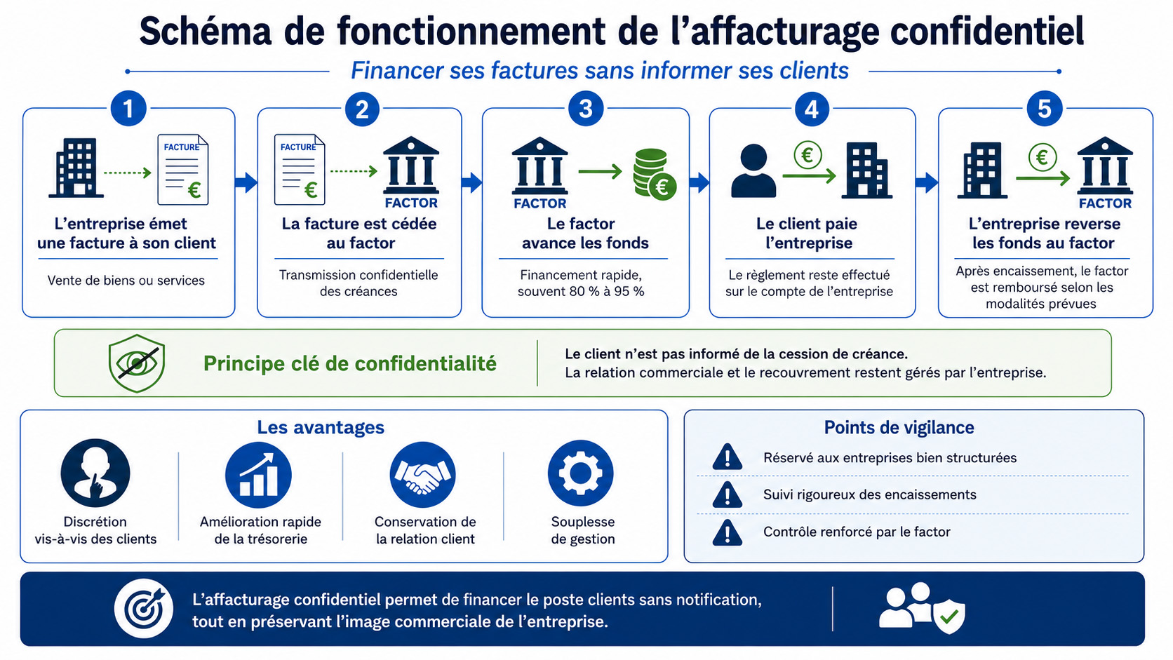Fonctionnement de l'affacturage confidentiel