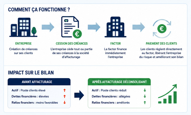 Fonctionnement de l'affacturage deconsolidant
