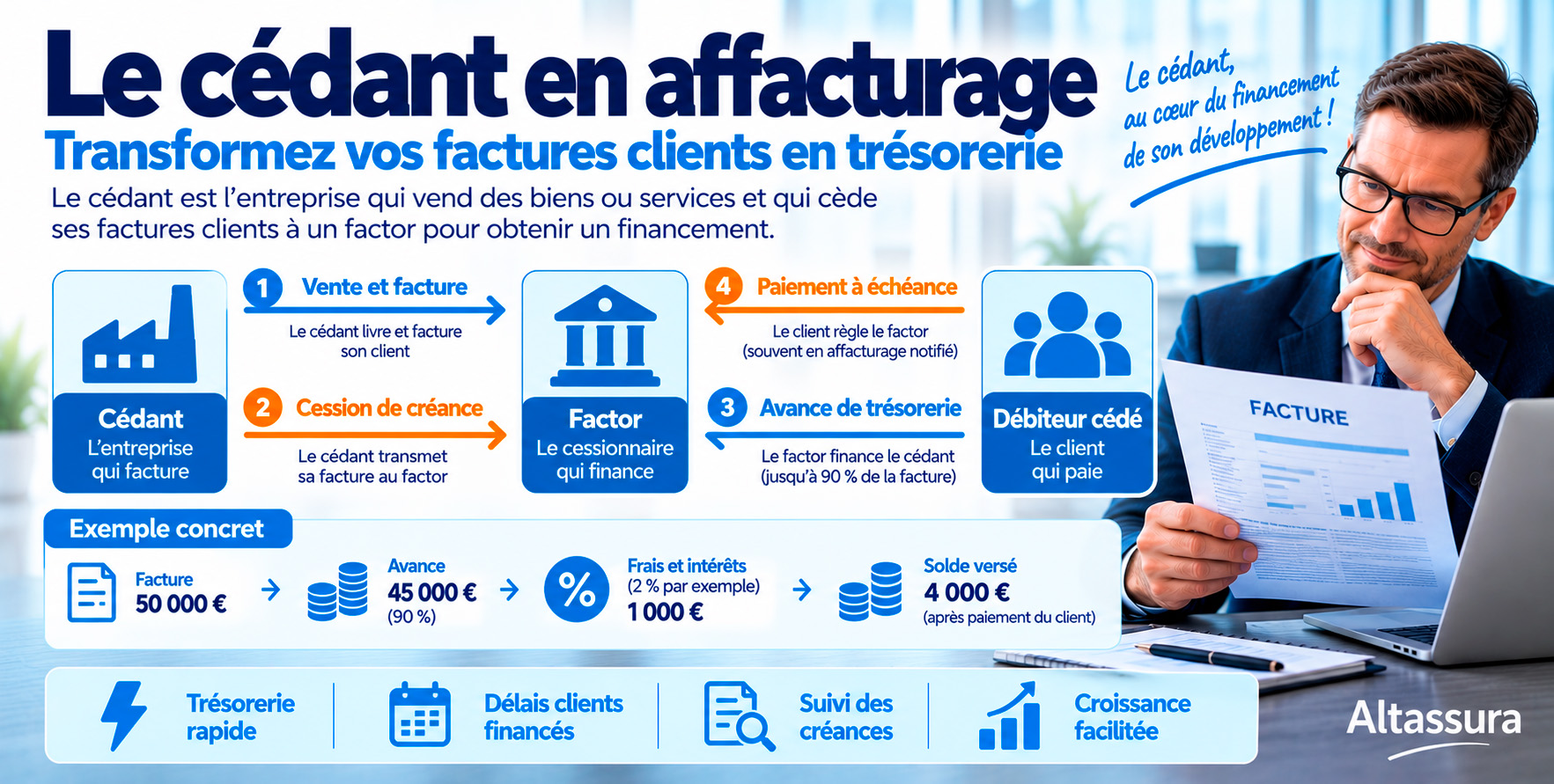 Cession de créances en affacturage : cédant, factor et débiteur cédé