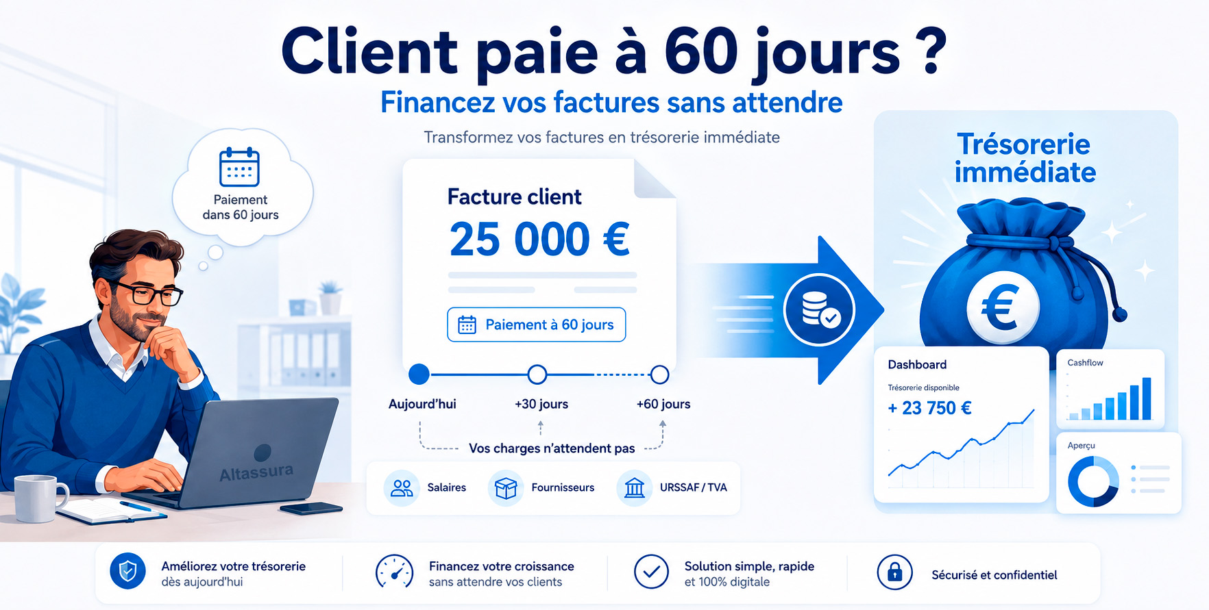 Votre client vous paie dans 60 jours : financer vos factures