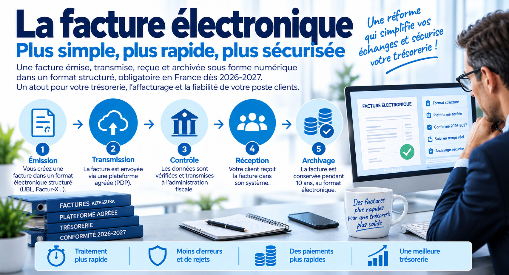 Facture électronique : plateformes agréées, calendrier 2026 2027, affacturage et trésorerie