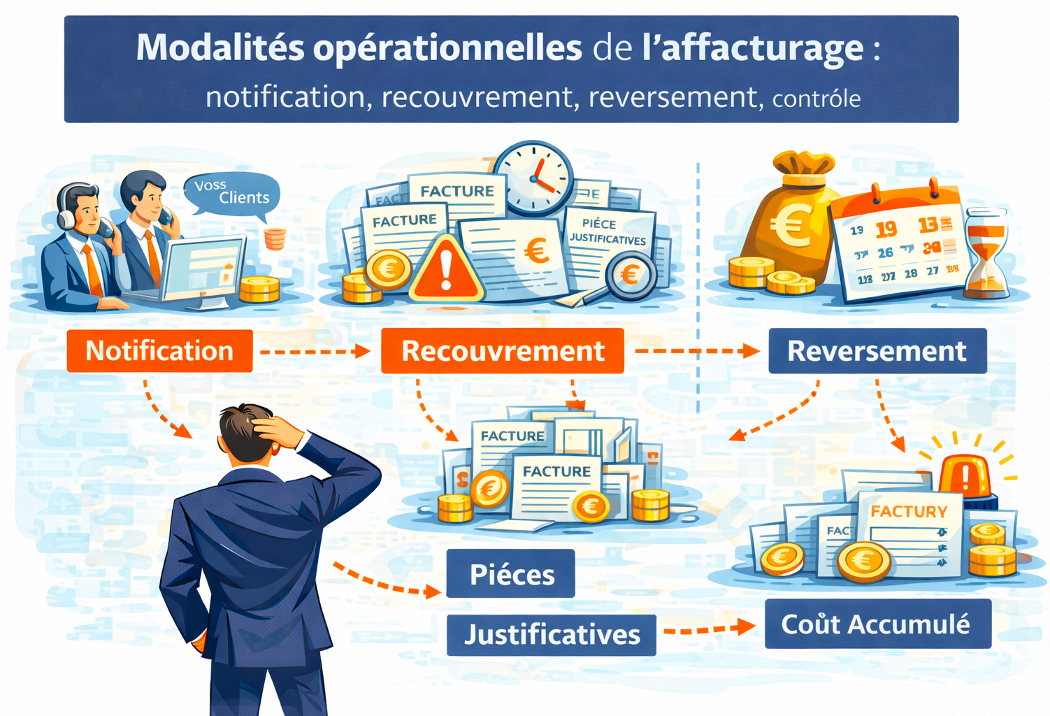 Modalités opérationnelles de l'affacturage : notification, recouvrement, reversement, contrôle dans les clauses d’un contrat d’affacturage