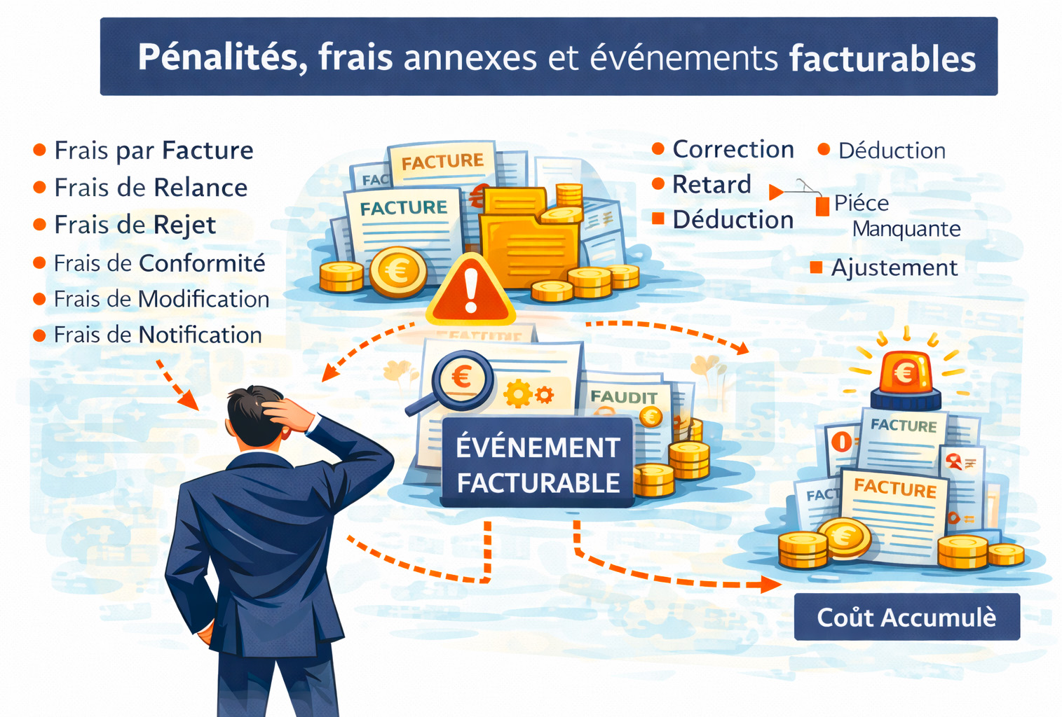 Pénalités, frais annexes et événements facturables dans les clauses d’un contrat d’affacturage