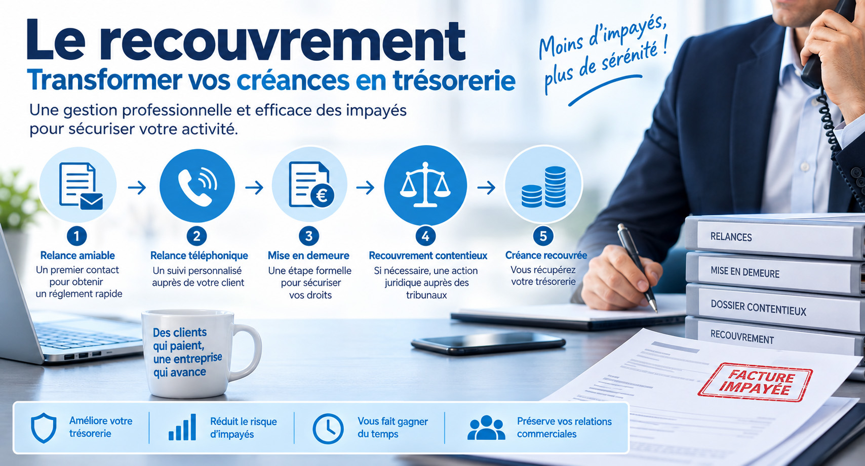Recouvrement de facture définition moyens et affacturage