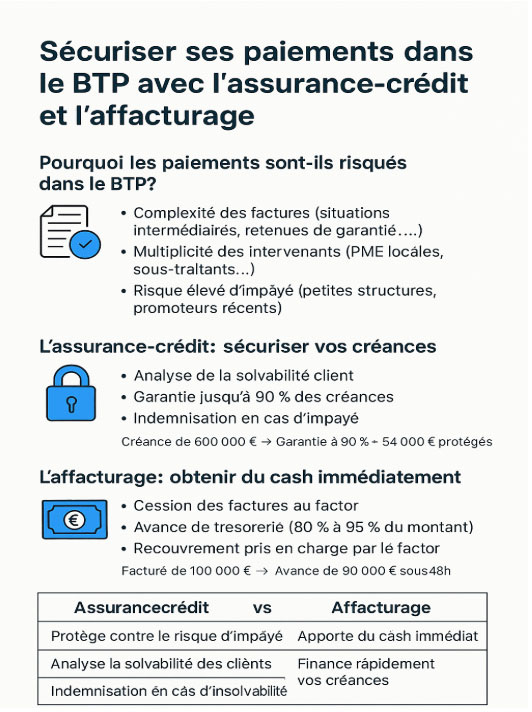 Sécuriser ses paiements dans le BTP avec l'assurance-crédit et l'affacturages