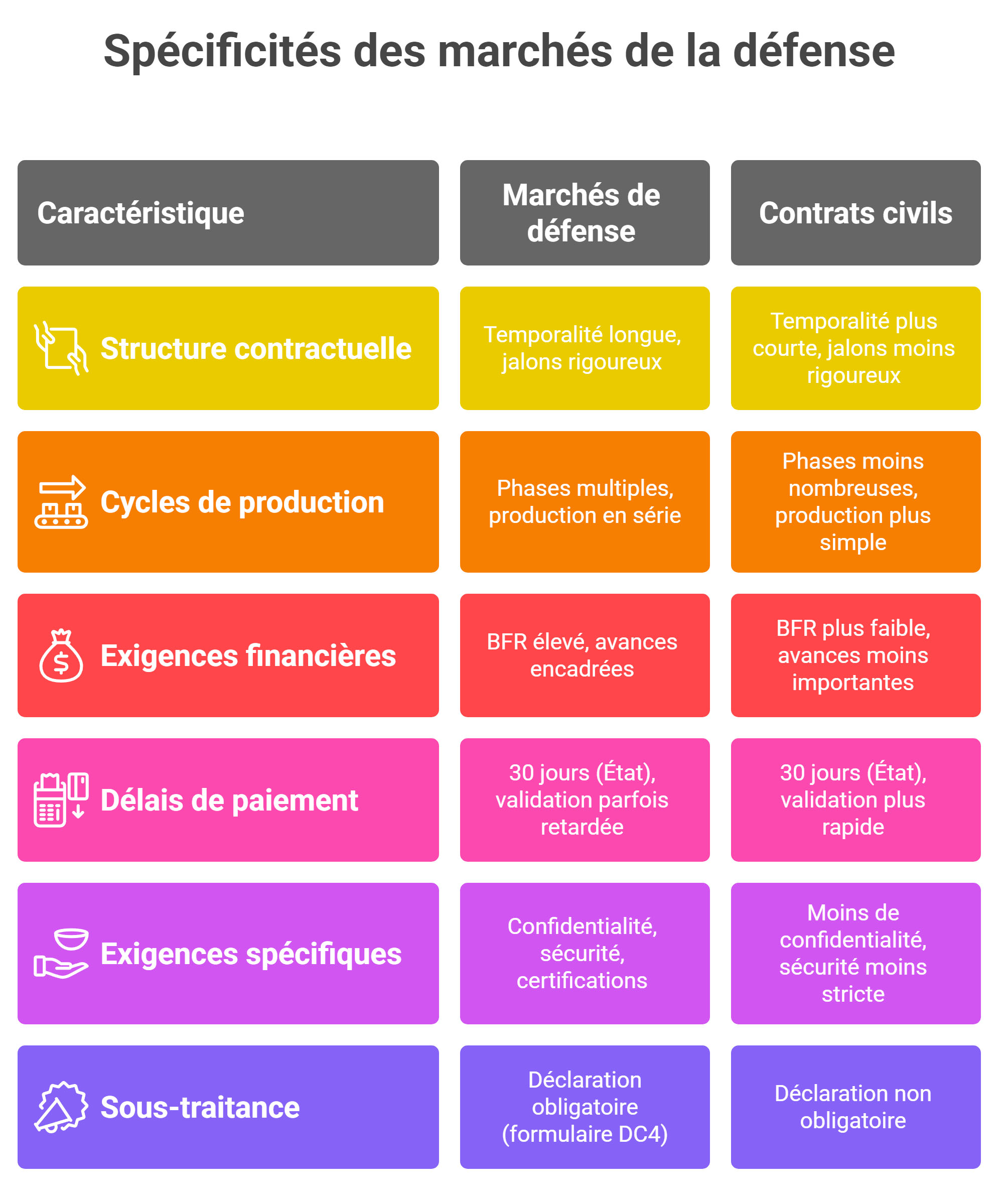 Les spécificités des marchés de la défense