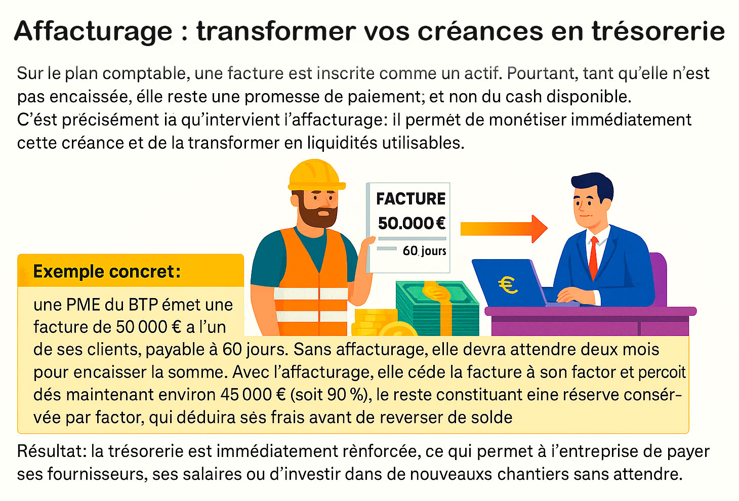 Transformer une facture en trésorerie avec l'affacturage